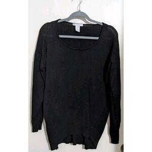 Women's  Design History Sweater L Black High Low Sweater Office Work Casual